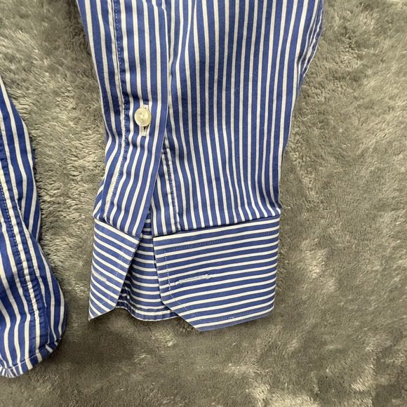Eton Men's XL Blue Striped Dress Shirt French Cuffs Contemporary Fit LS SEE DESC - Picture 11 of 15